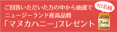 フットブルー簡単アンケートでマヌカハニープレゼント